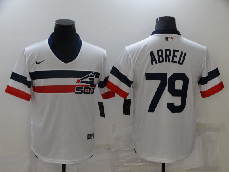 Men's Chicago White Sox #79 Jose Abreu White Cool Base Stitched Jersey Men's Chicago White Sox #79 Jose Abreu White Cool Base Stitched Jersey